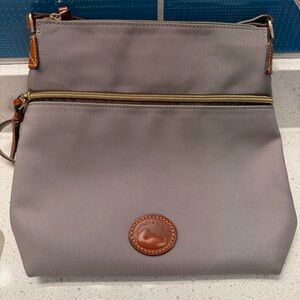 Dooney & Bourke Gray Nylon Crossbody with Cherry Red  🍒 Interior